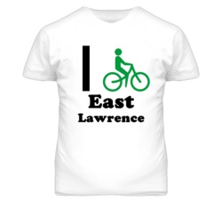 East Lawrence Kansas I Bike Green T Shirt