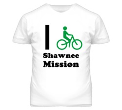 Shawnee Mission Kansas I Bike Green T Shirt