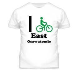 East Osawatomie Kansas I Bike Green T Shirt