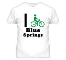 Blue Springs Missouri I Bike Green T Shirt