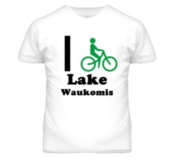 Lake Waukomis Missouri I Bike Green T Shirt