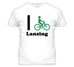 Lansing Kansas I Bike Green T Shirt