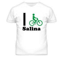 Salina Kansas I Bike Green T Shirt