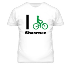 Shawnee Kansas I Bike Green T Shirt