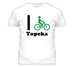 Topeka Kansas I Bike Green T Shirt