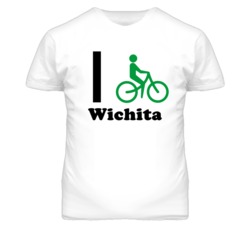 Wichita Kansas I Bike Green T Shirt