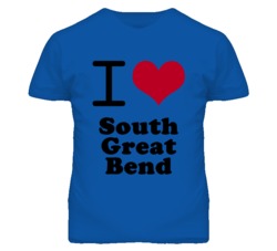 South Great Bend Kansas I Heart Love Green T Shirt
