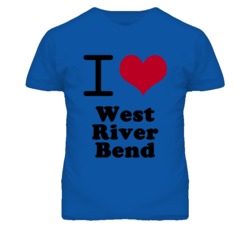 West River Bend Missouri I Heart Love Green T Shirt