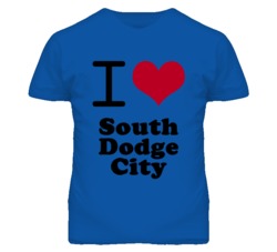 South Dodge City Kansas I Heart Love Green T Shirt