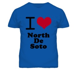 North De Soto Kansas I Heart Love Green T Shirt