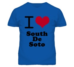 South De Soto Kansas I Heart Love Green T Shirt
