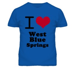 West Blue Springs Missouri I Heart Love Green T Shirt