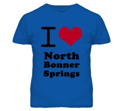 North Bonner Springs Kansas I Heart Love Green T Shirt
