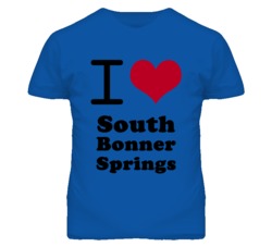 South Bonner Springs Kansas I Heart Love Green T Shirt