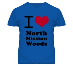 North Mission Woods Kansas I Heart Love Green T Shirt