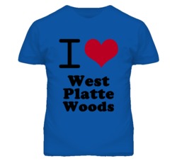 West Platte Woods Missouri I Heart Love Green T Shirt
