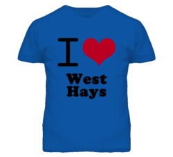 West Hays Kansas I Heart Love Green T Shirt