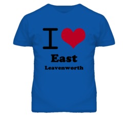 East Leavenworth Kansas I Heart Love Green T Shirt