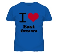 East Ottawa Kansas I Heart Love Green T Shirt