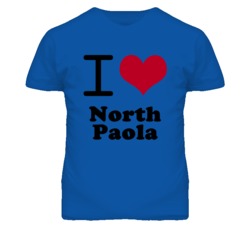 North Paola Kansas I Heart Love Green T Shirt