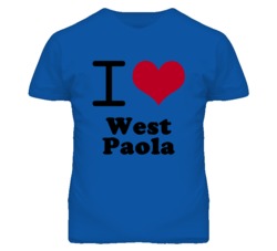 West Paola Kansas I Heart Love Green T Shirt