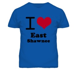 East Shawnee Kansas I Heart Love Green T Shirt