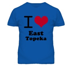East Topeka Kansas I Heart Love Green T Shirt