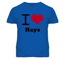Hays Kansas I Heart Love Green T Shirt