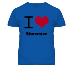 Shawnee Kansas I Heart Love Green T Shirt
