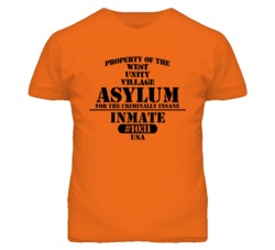 West Unity Village Missouri Insane Prison Halloween T Shirt