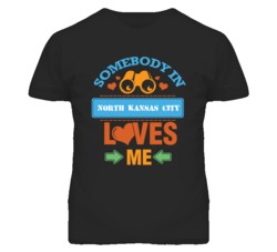 North Kansas City Kansas Somebody Loves Me Heart Grandma T Shirt