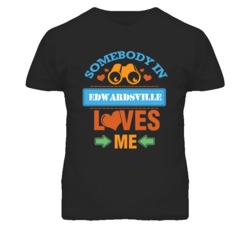 Edwardsville Kansas Somebody Loves Me Heart Grandma T Shirt
