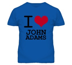 John Adams Kansas Sports I Love Heart T Shirt