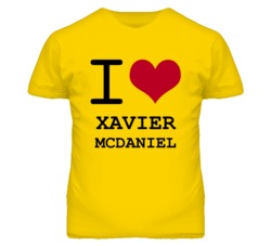 Xavier Mcdaniel Kansas Sports I Love Heart T Shirt