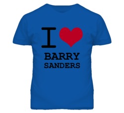 Barry Sanders Kansas Sports I Love Heart T Shirt