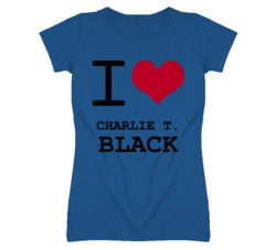 Charlie T Black Black Kansas Sports I Love Heart Ladies Tee T Shirt