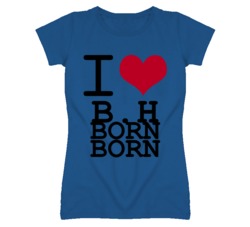 BH Born Born Kansas Sports I Love Heart Ladies Tee T Shirt