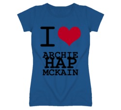 Archie Hap Mckain Kansas Sports I Love Heart Ladies Tee T Shirt