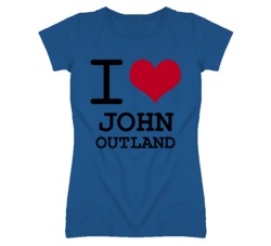 John H Outland Kansas Sports I Love Heart Ladies Tee T Shirt
