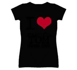 Harold Tom Sebring Kansas Sports I Love Heart Ladies Tee T Shirt