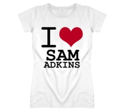 Sam Adkins Kansas Sports I Love Heart Ladies Tee T Shirt