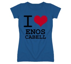 Enos Cabell Kansas Sports I Love Heart Ladies Tee T Shirt