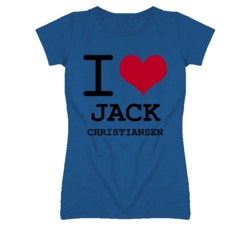 Jack Christiansen Kansas Sports I Love Heart Ladies Tee T Shirt
