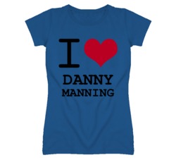 Danny Manning Kansas Sports I Love Heart Ladies Tee T Shirt