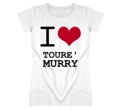 Toure' Murry Kansas Sports I Love Heart Ladies Tee T Shirt