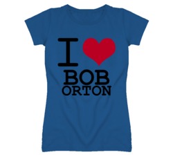 Bob Orton Kansas Sports I Love Heart Ladies Tee T Shirt