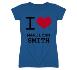 Marilynn Smith Kansas Sports I Love Heart Ladies Tee T Shirt