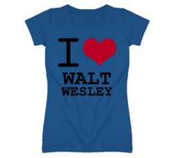 Walt Wesley Kansas Sports I Love Heart Ladies Tee T Shirt