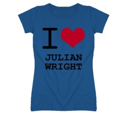 Julian Wright Kansas Sports I Love Heart Ladies Tee T Shirt