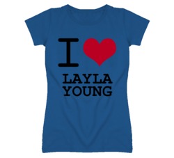 Layla Young Kansas Sports I Love Heart Ladies Tee T Shirt